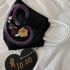 Hand Made Paisley Embroidered Face Mask